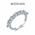 MODIAN 925 Sterling Silver Luksuslikud suured l&auml;bipaistvad tsirkoonist abielus&otilde;rmused pruutnaistele kihlamiseks j&otilde;ulukingiks peened ehted 5 h&otilde;be