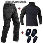 Taktikaline kamuflaaž, s&otilde;jav&auml;e vormiriided, &uuml;likond, mehed, USA armee riided armee lahingus&auml;rk + p&uuml;ksid + k&uuml;&uuml;narnuki p&otilde;lvekaitsmed 3XL