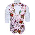 Barry.Wang Meeste Vest Vest Kikilips Hanr&auml;tik Mansetin&ouml;&ouml;bid Jacquard kootud siidist pulma tutvumispeo komplekt 2XL