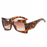 SHAUNA Fashion Square Naiste gradientvarjudega UV400 p&auml;ikeseprillid Vintage laia jalaga Meeste trendikad Leopard p&auml;ikeseprillid