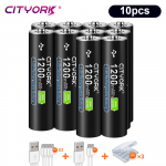 CITYORK 1,5 V USB liitium-ioon AA+AAA laetavad akud AAA 1200mWh AA 3000mWh liitiumaku 1,5v AA AAA USB-kaabliga 10aaa