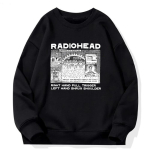 Radiohead dressipluus Rock Band Vintage Hip Hop Unisex/naiste pusad Unisex muusikaf&auml;nnid Print pikkade varrukatega pulloverid Graafilised r&otilde;ivad S gray