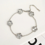 Shell Plant viie lehe lillega reguleeritav k&auml;ev&otilde;ru naiste ehete jaoks Luksuslik kullatud roosa kullaga k&otilde;rge kvaliteediga ristik 11_Gold