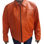 Meeste ehtne lambanahast, Fight Clubi stiilis, filmijaki stiilis, Cafe Racer, oranž ehtne pehme nappanahast, peokleit, parim s&uuml;nnip&auml;evakingitus talle XS oranž