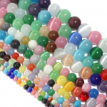 V&auml;rvilised segamisopaalist &uuml;mmargused lahtised kivihelmed ehete valmistamiseks DIY v&otilde;luk&auml;ev&otilde;ru, 15'' haruga 4/6/8/10/12 mm Dia 6mm