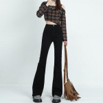 Micro Jeans Women Kevad- ja s&uuml;gisene k&otilde;rge v&ouml;&ouml;kohaga flare-p&uuml;ksid Pikad p&uuml;ksid Denim-teksad XS must