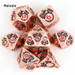 7 tk vasest draakoni metallist t&auml;ringut t&auml;ismetallist mitmetahuline t&auml;ringukomplekt, mis sobib rollim&auml;nguks RPG lauam&auml;ngu kaardim&auml;nguks mitmev&auml;rviline