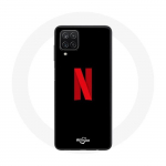 &Uuml;mbris Samsung Galaxy A22 4G Netflixi logoga punasel mustal taustal