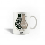 Mug en C&eacute;ramique Citation Love Cats Aimer les chats Noirs Et Gris