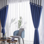 Kardinad Moodne Minimalistlik Kerge Luksusstiil Magamistuba Pimenduskardinad &Uuml;hev&auml;rviline &Otilde;mblus Elutuba Konksukardinad 150*270cm*2pcs tumesinine v&auml;rv