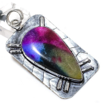 Natural Rainbow Solar Quartz Handmade 925 Sterling Silver Pendant 2.76 e5w38