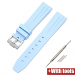 20/21/22mm kumera otsaga kummist rihm Rolexi roostevabast terasest pandlaga meeste naiste sport veekindel TPU asendusk&auml;ev&otilde;ru rihm 20mm&Silver buckle