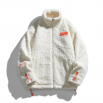 Talvine Meeste V&auml;liskampsun Lamba fliis soe villane mantel &uuml;hev&auml;rviline sulejope Meeste tuulekindel k&uuml;lmakindel soe mugav &uuml;ler&otilde;ivas M valge