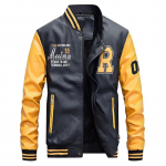 Jakk Meeste Tikand Pesapallijakid Pu-nahast mantlid Slim Fit College Pilot Casaco Masculino XS punane