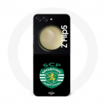 Coque Samsung Galaxy Z Flip5 scp sporting portugal fond noir