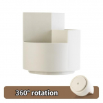 360&deg; p&ouml;&ouml;ratav meigipintsli hoiukarp Kulmupliiats Huulepulga hoiukast L&auml;bipaistev Suure mahutavusega pintsli hoiukarp valge