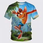 Crash Bandicoot 3D-printimine Laste suvemood vabaaja m&auml;ngu T-s&auml;rk Top multifilmi lastele &Uuml;markaelusega l&uuml;hikeste varrukatega T-s&auml;rk L