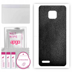 apgo Protective Skin Sticker for the back compatible with Ulefone Note 7T, Wrap Film, Foil, Vinyl - Pattern Black Leather