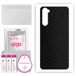 apgo Protective Skin Sticker for the back compatible with OnePlus Nord, Wrap Film, Foil, Vinyl - Pattern Carbon Black