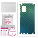 apgo kaitsev nahakleebis tagak&uuml;ljele ja k&uuml;lgedele, mis &uuml;hildub Samsung Galaxy S20 Plusiga, t&auml;is&uuml;mbriskilega, fooliumiga, vin&uuml;&uuml;liga &ndash; mustriga s&uuml;sinikkameeleon CAKA1