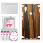 apgo Protective Skin Sticker for the back+sides compatible with Xiaomi Redmi Note 7, Full Wrap Film, Foil, Vinyl - Pattern Tigerwood