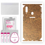 apgo Protective Skin Sticker for the back+sides compatible with Samsung Galaxy A20s, Full Wrap Film, Foil, Vinyl - Pattern Rusty Copper