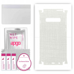 apgo Protective Skin Sticker for the back+sides compatible with Samsung Galaxy S10, Full Wrap Film, Foil, Vinyl - Pattern White Fabric