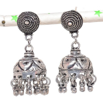 Natural Indian Look Jhumki Gemstone Silver Tribal Bali Earring 1.77 a1f89