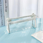 1 tk Minimalistlik pliiatsi&uuml;mbris mood sinine valge v&auml;rvi seeria pliiatsikott Suure mahutavusega veekindel kirjatarvete hoiukott &Otilde;pilane sinine