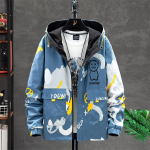 Meeste Bear Print kapuutsiga vabaaja jope &otilde;ues tuulekindel jope kalap&uuml;&uuml;gi jope 8XL