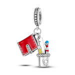 S925 Sterling H&otilde;be Kunstniku V&auml;rvipaleti Ripats Talismanid Helmes Sobib Originaal Kaelakee K&auml;ev&otilde;ru Ehted Mood Naistele DIY