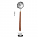 Puidust k&auml;epidemega roostevabast terasest kohvilusikaga supilusikas m&otilde;&otilde;telusikas puidust pika varrega kohvilusikad