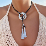 Kaelakee, Statement nahast kaelakee naistele, k&auml;sitsi valmistatud ehete ripats kaelakee, Boho h&otilde;beehted