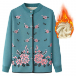 Eakate soojad riided pluss sametist paksendav keskealiste ja eakate talveriided naiste mantel ema aluspesu komplekt vanaema kampsun XL j&auml;rve sinine v&auml;rv