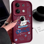 Kosmoseastronautimustriga kaitsev telefonikate Xiaomi 13T 11T Poco F6 X6 M6 Pro Redmi Note 13 12 11 10 Pro jaoks, pehme p&otilde;rutuskindel matt silikoonist &uuml;mbris Redmi Note 13 5G must