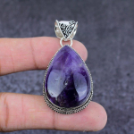 Sage Amethyst Gemstone Handmade 925 Sterling Silver Jewelry Pendant 2.09 l0b10