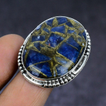 Copper Sodalite Gemstone 925 Sterling Silver gift Jewelry Ring Size 10 H9B03
