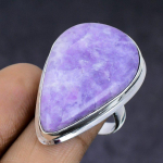 Lepidolite Gemstone handmade 925 Sterling Silver gift Jewelry Ring Size 9 c8K52