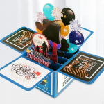 Father's Day Card, Best Dad in The World Creative Boxed 3D Popup Greeting Card for from