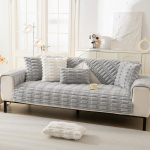 Talvine diivanikate Paks pl&uuml;&uuml;sist libisemiskindel diivanipadi elutuppa Pehme universaalne diivanikate L-kujulisele nurgadiivanile 30x50cm pillowcase helehall v&auml;rv