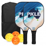 Fiberglas Pickleballi reketite komplekt Pickleballi aerukomplekt, mis koosneb 2 reketist ja 4 hapupalli pallist mitmev&auml;rviline