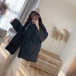 Naiste valge pardi sulemantel talvemood Naiste sall OverSize jakid &Uuml;markaelus lahtised paksud pargid soojad &uuml;ler&otilde;ivad M sinine