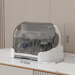 Beebi toitmispudeli t&uuml;hjendusresti nibu s&ouml;&ouml;tmistopsi hoidja kaanega hoiukuivatusrest Pudeli puhastus- ja kuivatusmasin hall v&auml;rv