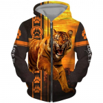 3D Prinditud Plus Size Tiger Animal Pattern Jope Meeste Pusad T&otilde;mblukuga Pusa Kardigan Retro Spordir&otilde;ivad Mantel S
