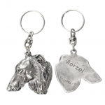Borzoi, Russian Hunting Sighthound, Russian Wolfhound - Silver-plated dog pendant, handbag decoration, backpack pendant by Art-Dog brand h&otilde;be