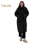 Talvine sulemantel Paksendatud polsterdatud aluskrae Kaela kaitse P&otilde;lvepikkuses Taskud T&otilde;mblukk Tuulekindel kuumusepidavus Igap&auml;evane k&uuml;lma ilmaga v&auml;lisriided 2XL valge