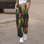 Naiste dressip&uuml;ksid kottis k&otilde;rge v&ouml;&ouml;kohaga pluss suuruses dressip&uuml;ksid, taskutega, tr&uuml;kitud p&uuml;ksid naiste p&uuml;ksid L armee roheline v&auml;rv