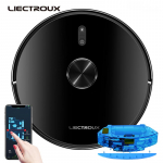 LIECTROUX X6 Lidar robottolmuimeja, lasernavigatsiooni ja kaardistamise valikuline puhastus, piiratud ala, t&ouml;&ouml; j&auml;tkamine, TUYA WIFI rakendus, 6500pa must