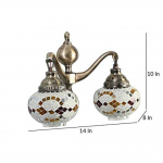 Kahekordne metallist seinavalgusti portugali stiilis messingist seinavalgusti