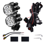 2 tk mootorratta LED-esitulesid 12V 60W 4000LM LED mootorratta valgusvihuga esituli Moto Spot esituli Lisalamp DRL l&uuml;litiga 8.4*6.1*10.2cm must